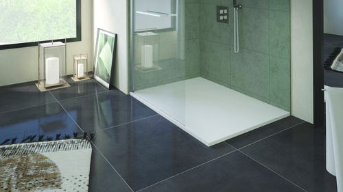 Receveur de douche résine de synthèse Nola blanc 100x140